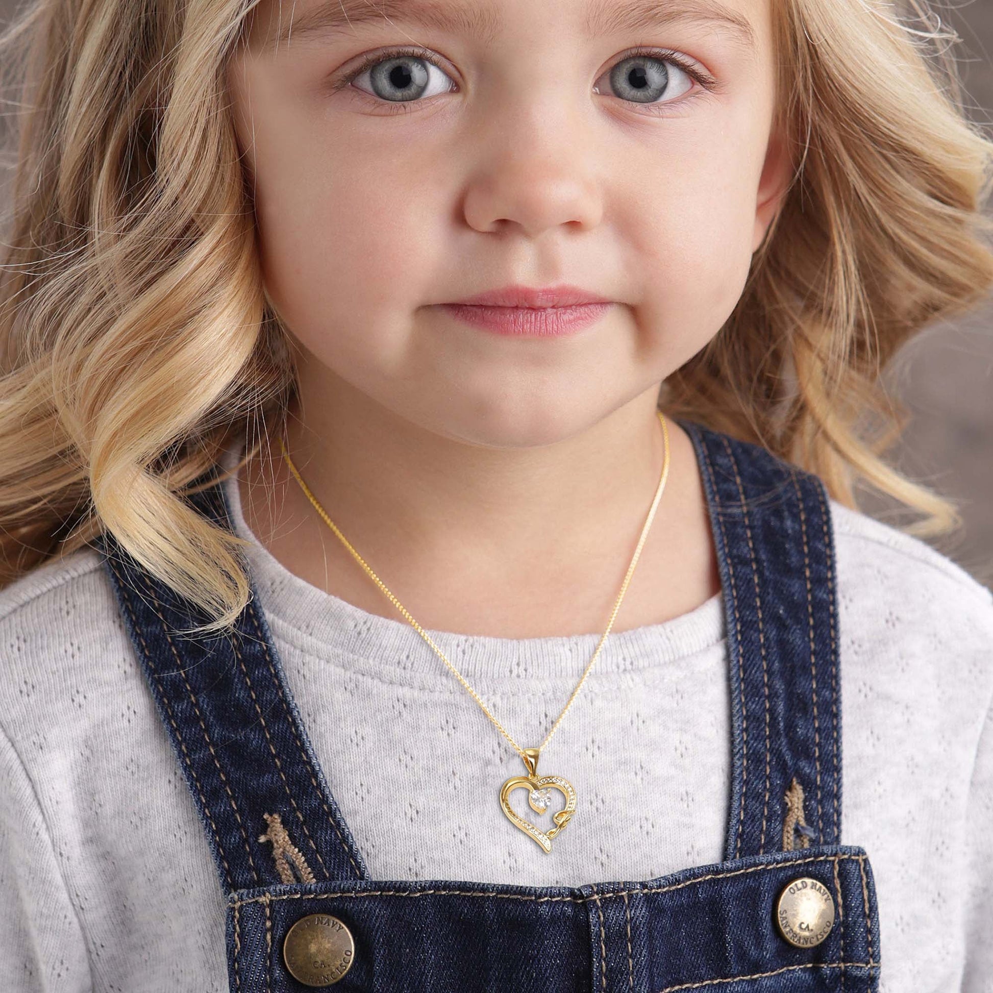 The Aloura Initial Heart Pendant Necklace - 14K Gold Plated, Cubic Zirconia, Heart Pendant Necklace with customizable Initial