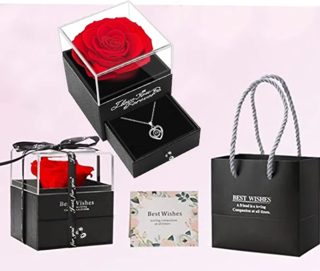 The Aloura Red Rose "I Love You" Heart Pendant Necklace