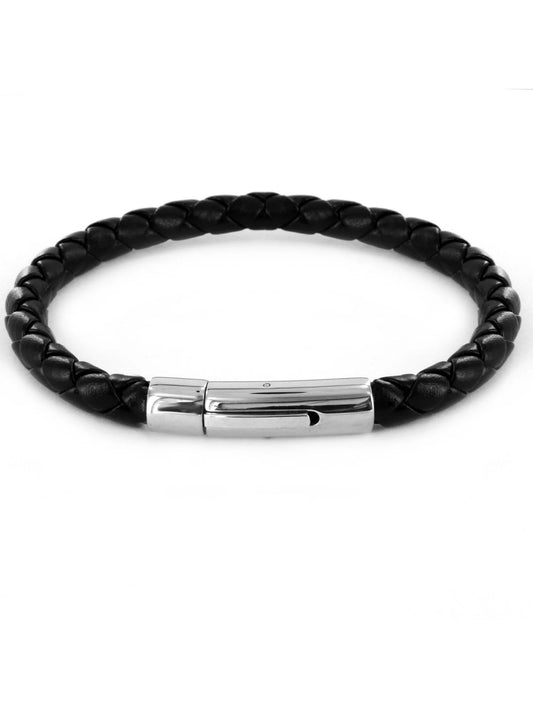 The Aloura Men's Leather Braided Bracelet