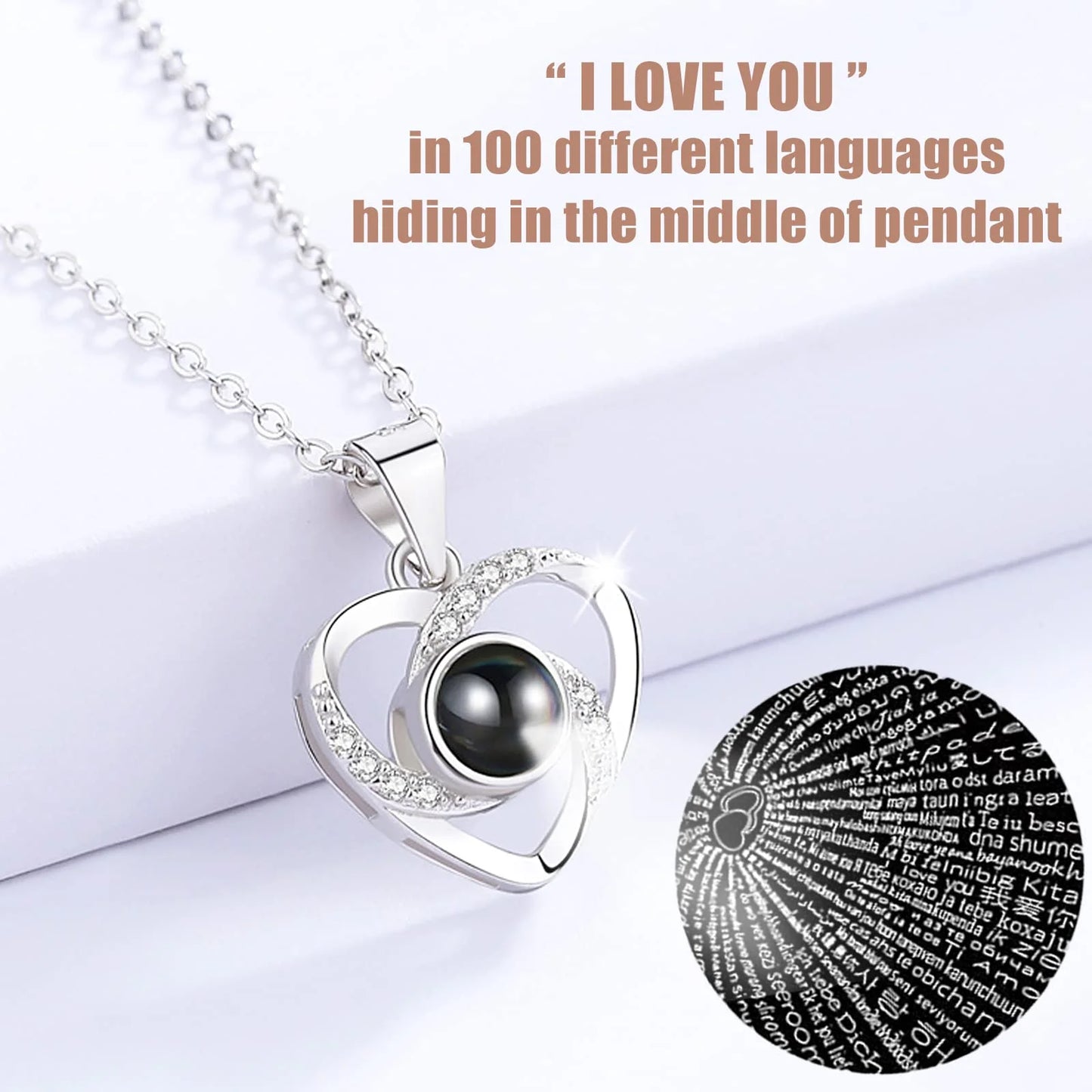 The Aloura Red Rose "I Love You" Heart Pendant Necklace