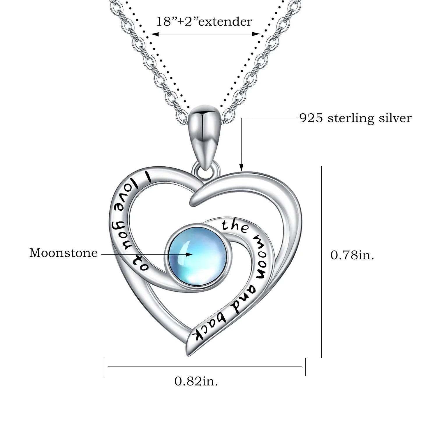 The Aloura "I Love You to Moon and Back" Necklace