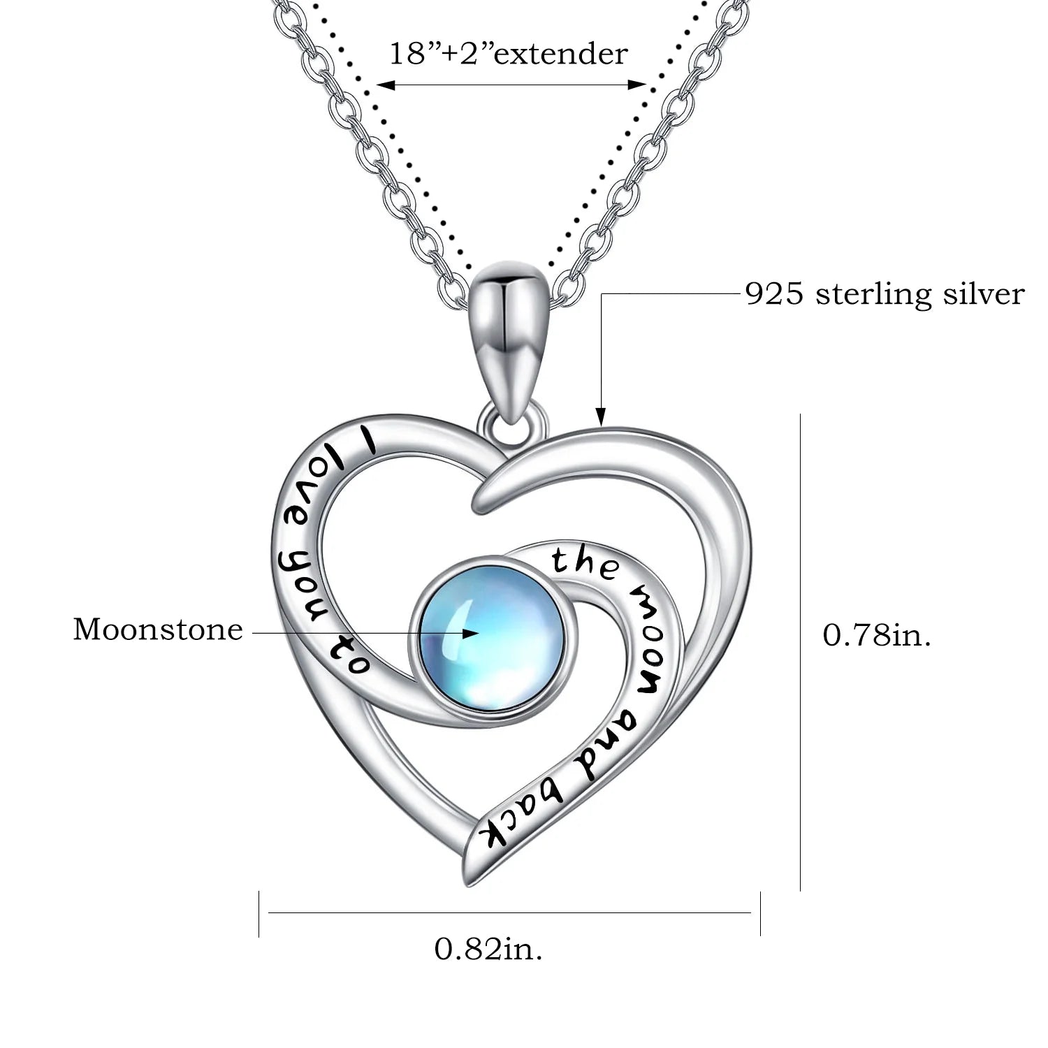 The Aloura "I Love You to Moon and Back" Necklace